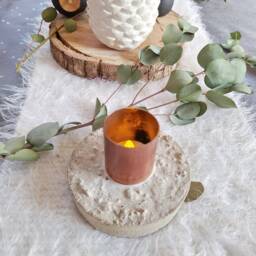 Copper Concrete Candle Holder, Table Decoration, Outdoor Patio Candle, Centerpiece, Hygge Decoration - thumbnail 2