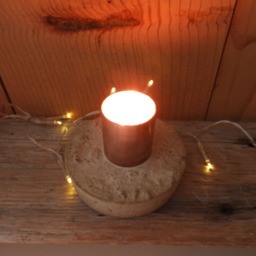 Copper Concrete Candle Holder, Table Decoration, Outdoor Patio Candle, Centerpiece, Hygge Decoration - thumbnail 3
