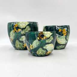 Handmade Bee Green Metal Plant Pot Lammie Design, Unique Indoor Planter, Multiple Sizes - thumbnail 2