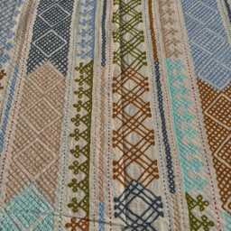 Handcrafted Cotton Suzani Quilt - Boho Embroidered Throw, Textile Art - thumbnail 3