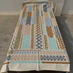 Handcrafted Cotton Suzani Quilt - Boho Embroidered Throw, Textile Art - thumbnail 2