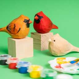 Hand-Carved Cardinal Bird Painting Kit Nature-Inspired Diy Decor - thumbnail 1