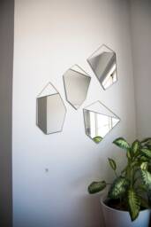 Geo Rock Shape Mirrors - 4 Shapes - Mirror Hanging, Modern Stained Glass Mirror, Wall Decor