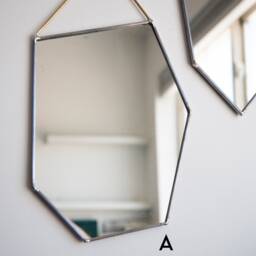 Geo Rock Shape Mirrors - 4 Shapes - Mirror Hanging, Modern Stained Glass Mirror, Wall Decor - thumbnail 3
