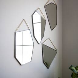 Geo Rock Shape Mirrors - 4 Shapes - Mirror Hanging, Modern Stained Glass Mirror, Wall Decor - thumbnail 4
