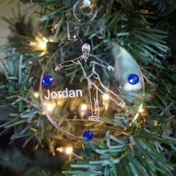 Boy Figure Skater Ornament Ice Skating Gift Boy Remembrance Keepsake Christmas Engraved Personalized Trophy Male Specail Moment - thumbnail 2