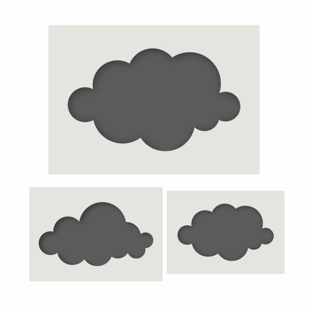 Cloud Stencils, Room Decoration, 3 Piece Stencil Kit, Reusable Stencils For Wall Art, Home D??cor, Painting, Art & Craft. Group 2 - image 1