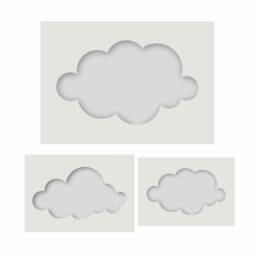 Cloud Stencils, Room Decoration, 3 Piece Stencil Kit, Reusable Stencils For Wall Art, Home D??cor, Painting, Art & Craft. Group 2 - thumbnail 3