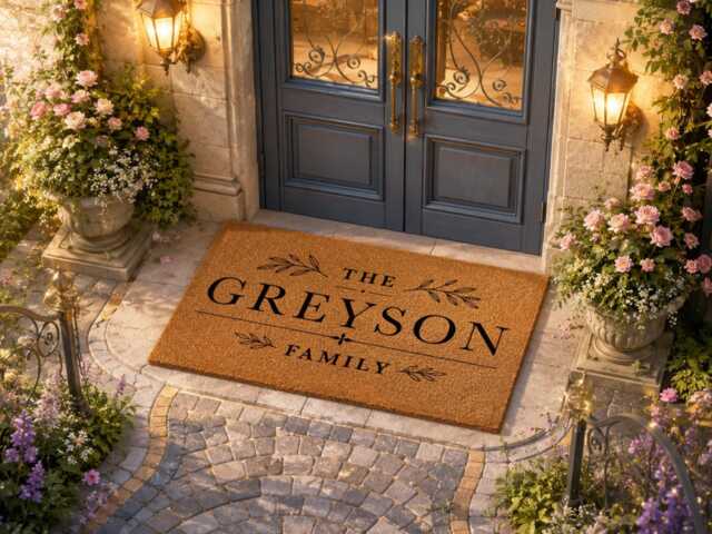 Mimi & Grandpa Doormat - Personalised Custom Grandparent Welcome Coir Mat New Home Gift - image 1