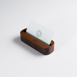 Natural Beechwood Business Card Holder -Desktop Display -stained Options Mahogany, Walnut, Oak -Wooden Desk Organizer -Graduation Gift