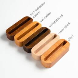 Natural Beechwood Business Card Holder -Desktop Display -stained Options Mahogany, Walnut, Oak -Wooden Desk Organizer -Graduation Gift - thumbnail 4