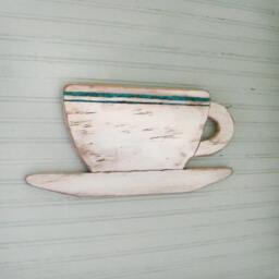 Coffee Bar Sign, Diner Cup Style, Wood Kitchen Wall Art, Lover, Retro Decor Large - thumbnail 3