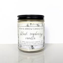 Natural Soy Candle Black Raspberry Vanilla Scented - 7 Oz Jar Eco-Friendly Fruit Gift Idea Under 20 - thumbnail 3