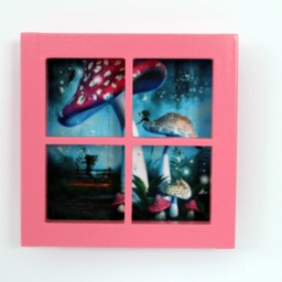 Miniature Wooden Fairy Window - Pink, White Or Blue - thumbnail 2
