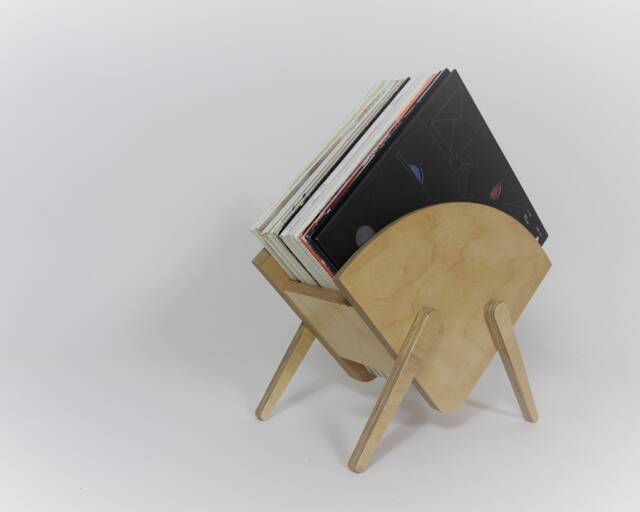 Archway - Record Holder Plywood Vinyl Storage Lp Stand Birch Custom Colours - image 1