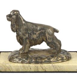 English Cocker Spaniel , Dog Sand Marble Base Statue, Limited Edition, Artdog. Made Of Cold Cast Bronze. Perfect Gift. Limited Edition - thumbnail 2