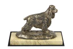 English Cocker Spaniel , Dog Sand Marble Base Statue, Limited Edition, Artdog. Made Of Cold Cast Bronze. Perfect Gift. Limited Edition
