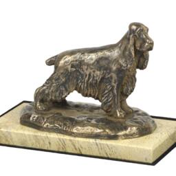 English Cocker Spaniel , Dog Sand Marble Base Statue, Limited Edition, Artdog. Made Of Cold Cast Bronze. Perfect Gift. Limited Edition - thumbnail 3