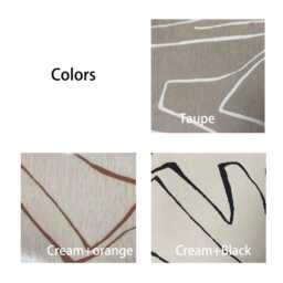 3 Colours, Cream A Pair Of Double-Sided Chenille Curtains With Graffiti, Boho Curtain Panel, Living Room Curtains, Custom Made, Room Divider - thumbnail 2