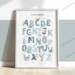 Under The Ocean Print, Sea Alphabet Boy Nursery, Nautical Nursery Educational Scandi Decor, Kids Wall Art - thumbnail 3