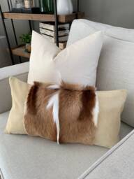 Springbok Throw Pillow Cover, Hide Cushion Cover - Size 21x10 Inches - thumbnail 1