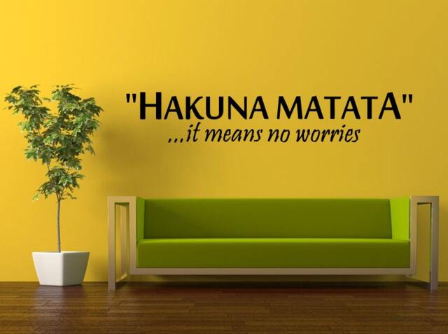 Wall Decal Vinyl Sticker Decals Interior Decor Diy Free Shipping Art Hakuna Matata It Means No Worries Quote Citation Words Cartoon L511 - image 1