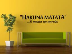 Wall Decal Vinyl Sticker Decals Interior Decor Diy Free Shipping Art Hakuna Matata It Means No Worries Quote Citation Words Cartoon L511 - thumbnail 1