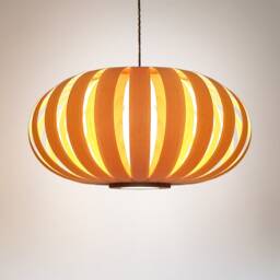 Handmade Ash & Birch Veneer Pendant Lamp, Modern Wood Ceiling Light - thumbnail 3