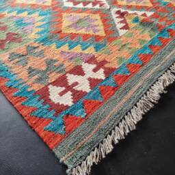 Kilim Rug Classic, Handmade Artisan Afghan Turkish Aztec Geometric Wool 152x96 cm - thumbnail 2