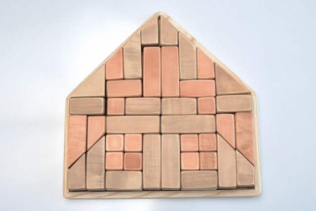Wood Logic Game - Different Shapes Natural Kids Toddler Gift Wooden Geometric Building Blocks Set Waldorf Educational Toy - image 1