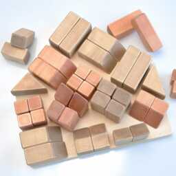 Wood Logic Game - Different Shapes Natural Kids Toddler Gift Wooden Geometric Building Blocks Set Waldorf Educational Toy - thumbnail 3