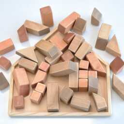 Wood Logic Game - Different Shapes Natural Kids Toddler Gift Wooden Geometric Building Blocks Set Waldorf Educational Toy - thumbnail 2