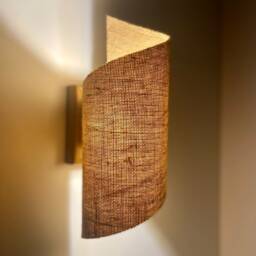 Raffia Oak Wall Sconce Bohemian Minimalist Plug-In Light Option - Us Duty Paid - thumbnail 3
