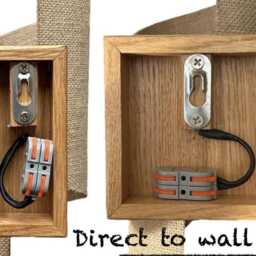 Rattan & Wood Wall Sconce Bohemian Style Lamp. Mains Connection Option - Taxes Included - thumbnail 4