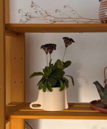 Beige 3D Printed Planter Minimalist Eco-Friendly Plant Pot With Drainage - thumbnail 1