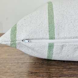 1747. Handmade - Green Stripe French Heavy Linen Look Cushion Cover, Various Sizes - thumbnail 2