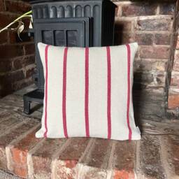 1747. Handmade - Green Stripe French Heavy Linen Look Cushion Cover, Various Sizes - thumbnail 3