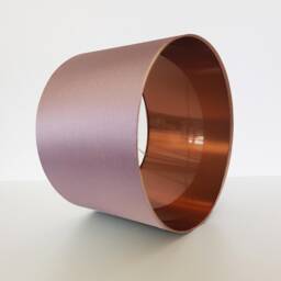 Light Pink Satin Lampshade With Copper Lining - thumbnail 2