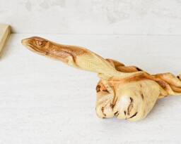 Wooden Lizard Statue, 14.5 - thumbnail 1