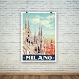 Milan Print Vintage Cathedral Travel Poster Art - thumbnail 2