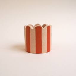 Small Scalloped Stripy Pot - Choose Your Colours - thumbnail 4