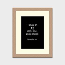 A3 Oak Veneer Picture Frame With Mount - thumbnail 2