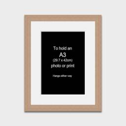 A3 Oak Veneer Picture Frame With Mount - thumbnail 1