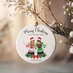 Christmas Gift For Sister, Personalised Family Bauble, Sister Tree Decoration - thumbnail 1