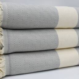 "Light Gray Diamond Blanket, Throws, 79""x95" - thumbnail 3