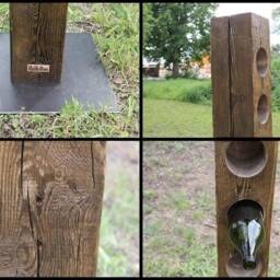 Wine Rack, Wine Stand Made Of Historic Wood - thumbnail 4
