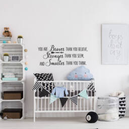 Nursery Wall Decal Braver, Stronger, Smarter Quote Ww144 - thumbnail 1