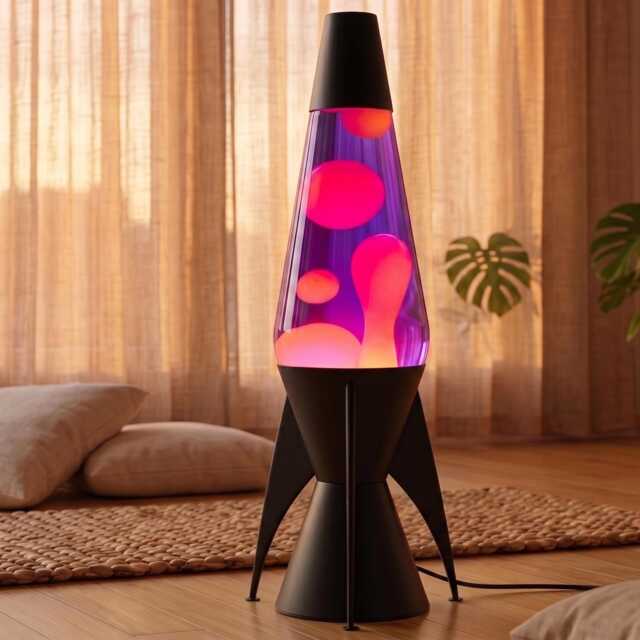 Rocket Lava Lamp - Vintage Custom Glow Decor - Retro Light - image 1