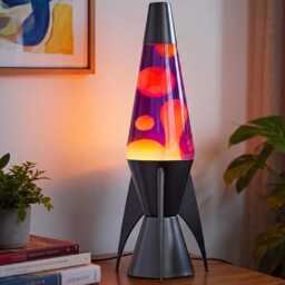 Rocket Lava Lamp - Vintage Custom Glow Decor - Retro Light - thumbnail 4