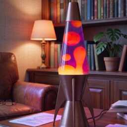 Rocket Lava Lamp - Vintage Custom Glow Decor - Retro Light - thumbnail 3
